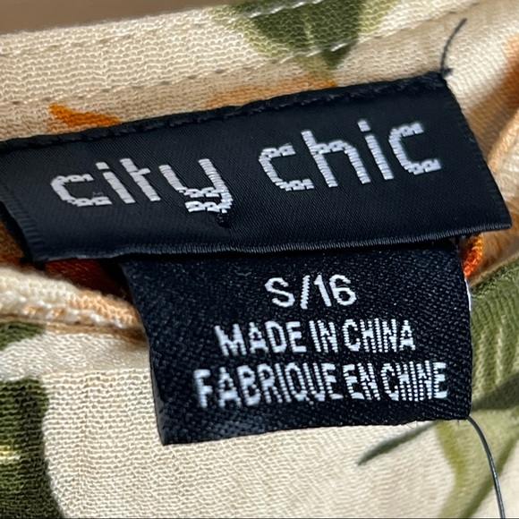 NWT City Chic Floral Maui Dress Cold Shoulder Plus Sz S/16 - Picture 6 of 8